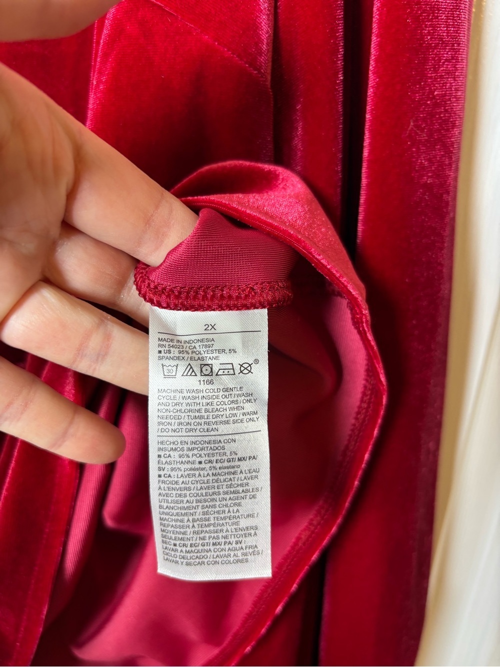 Old Navy Red Velvet Babydoll Peplum Blouse Top Women 2X Velour Holiday Flowy NEW - Picture 9 of 9